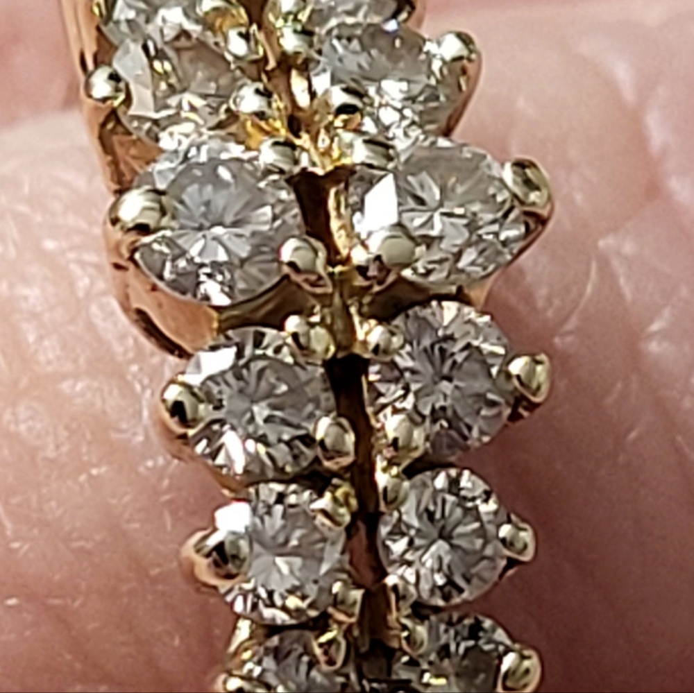 14k Yellow & White Gold Round Diamond Anniversary Band - Picture 6 of 16